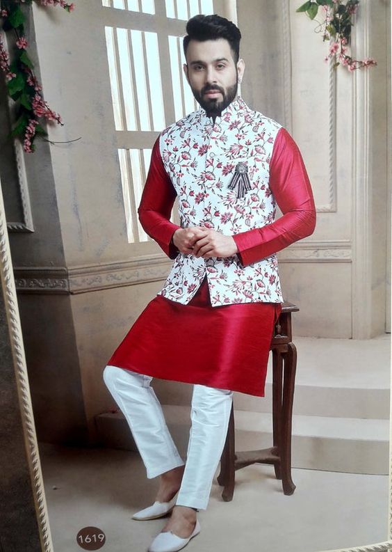 Party wear kurta on sale pajama with koti